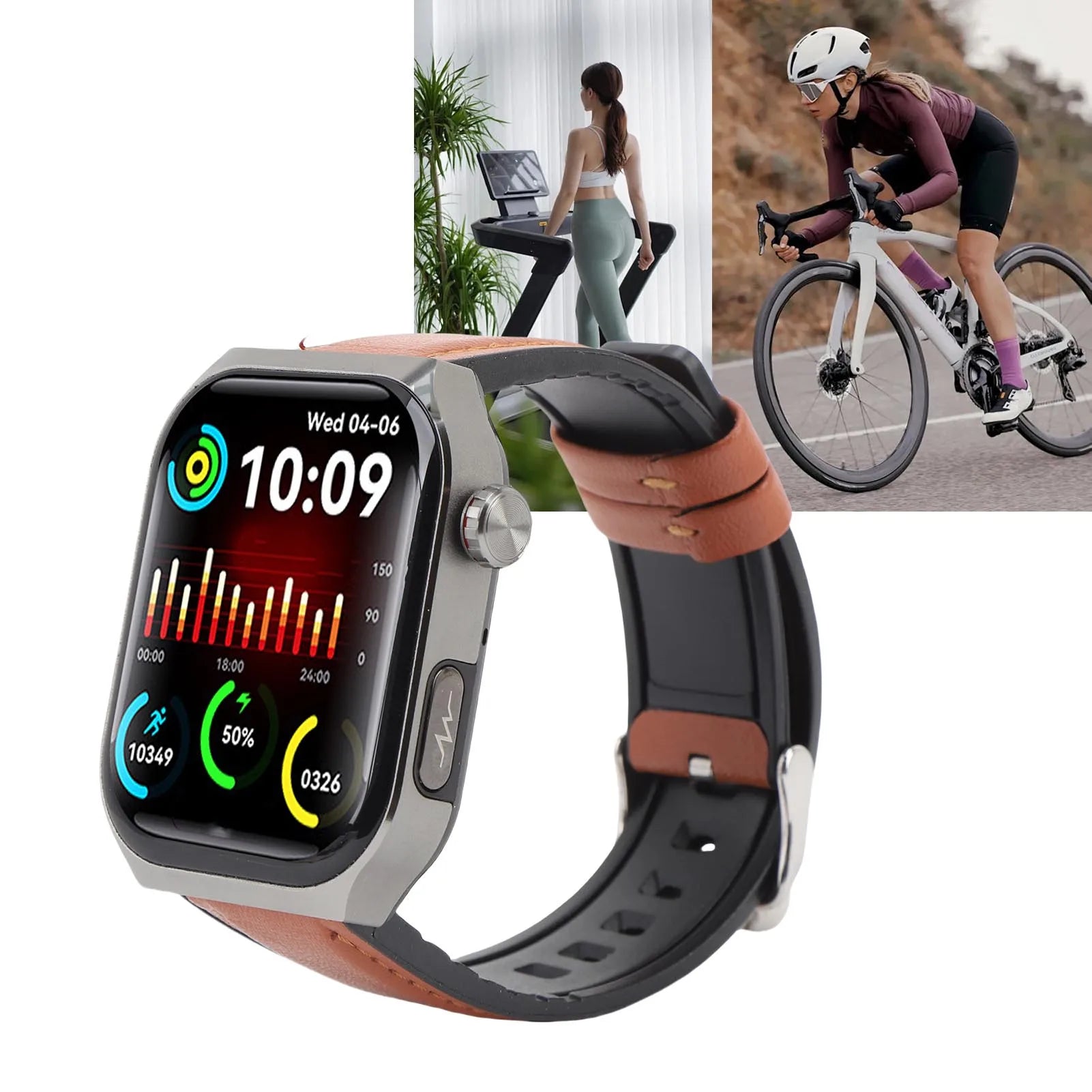 Fitness Smartwatch with Bluetooth Call, 52 Sports Modes, SOS Alert