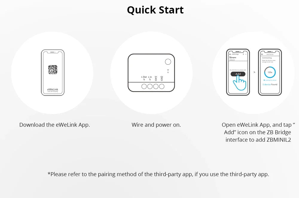 SONOFF ZBMINI L2 Zigbee Smart Switch, No Neutral, 1-Gang