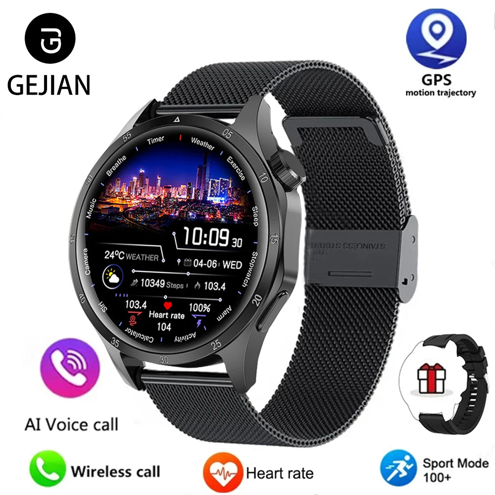 2025 Men’s Smartwatch, AMOLED 360×360, GPS, NFC, Bluetooth Calls