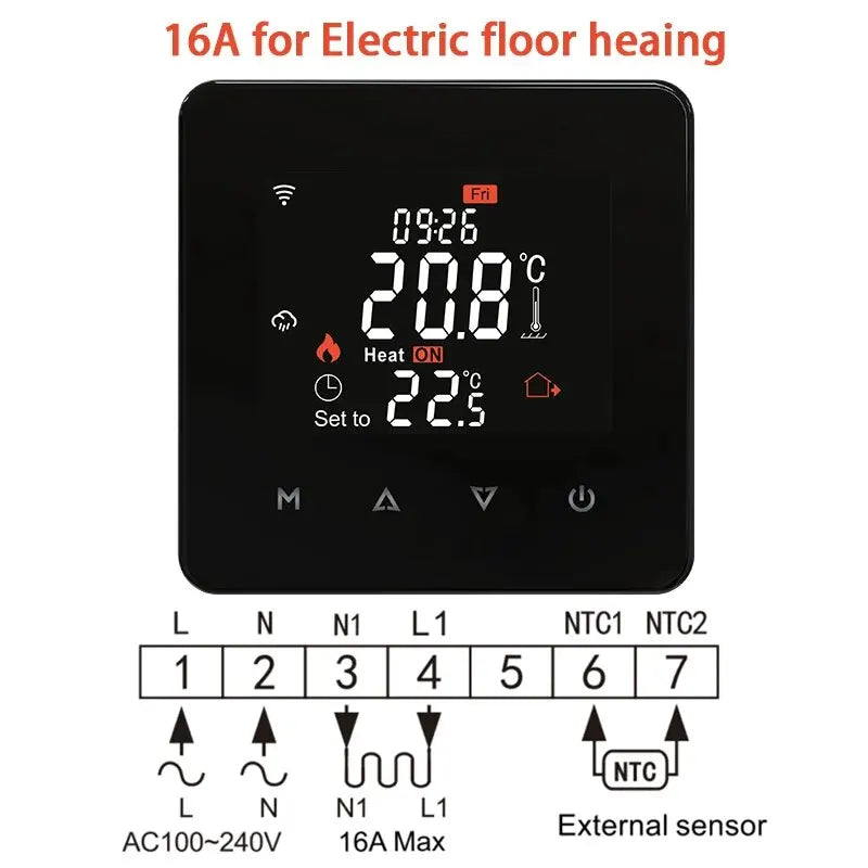Tuya WiFi Smart Thermostat for Water/Electric Floor Heating & Gas Boiler