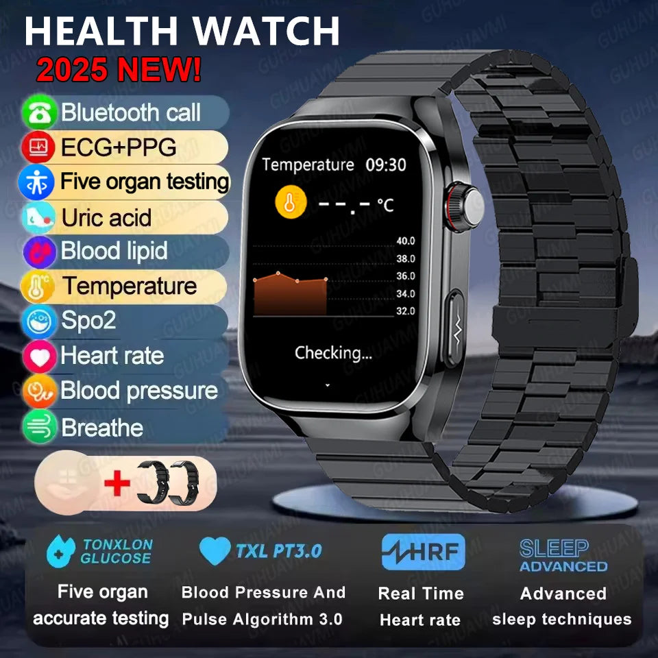 2025 Micro Health Smartwatch for Men, Body & Organ Monitor, Bluetooth Call