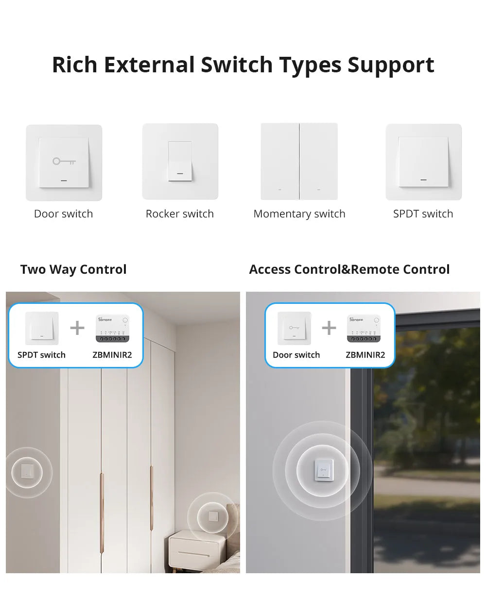 SONOFF ZBMINIR2 Zigbee Smart Switch, Remote Control via eWeLink