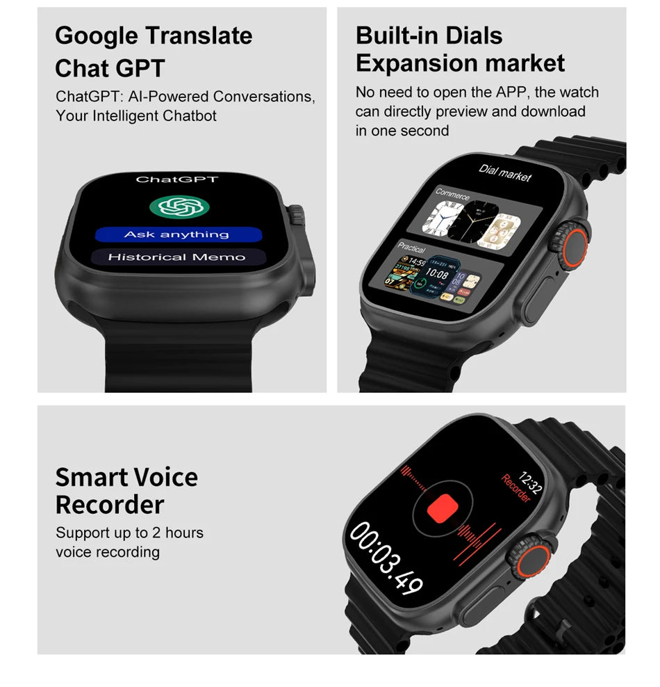 DT Ultra 3 Smartwatch, AMOLED, 4GB Music Player, Bluetooth, AI