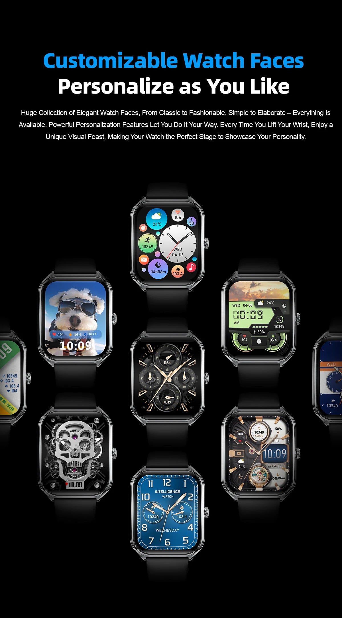 Ultra-Thin Smartwatch, 1.96" AMOLED, 360×360 HD, Always-On Display