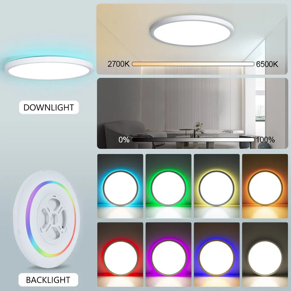 BENEWTON Tuya Smart Ceiling Lamp, RGB LED, APP & Voice Control