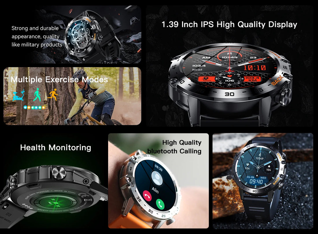 Abelanja Steel Smartwatch, Bluetooth Calling, Fitness Tracker, IP67