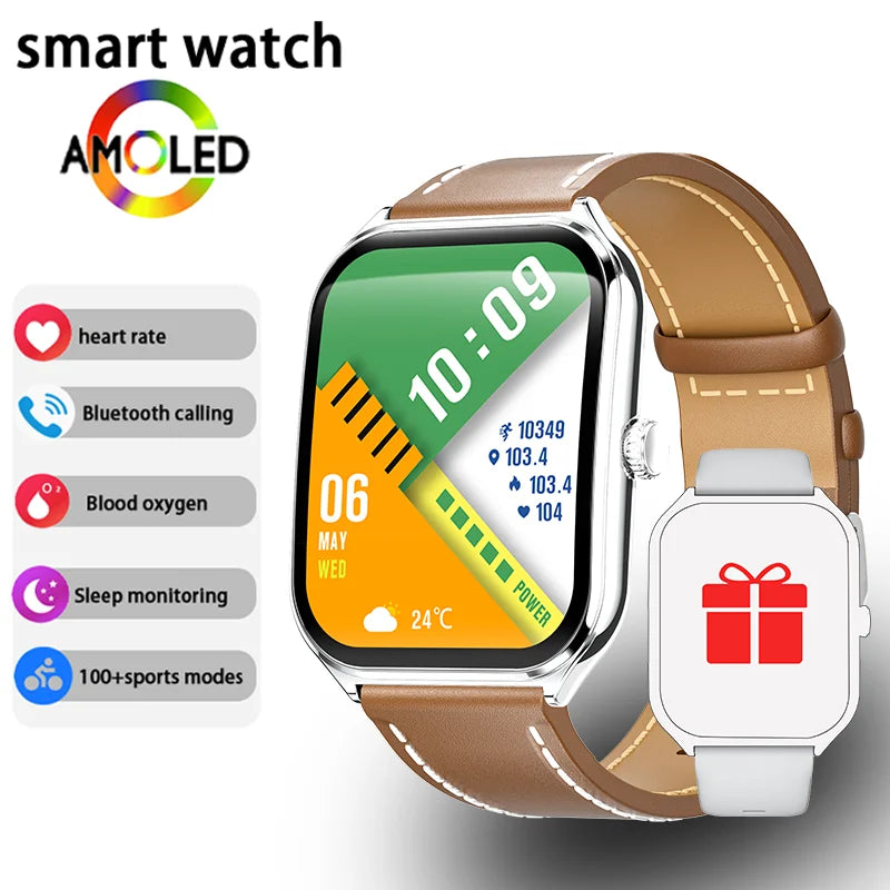 Ultra-Thin Smartwatch, 1.96" AMOLED, 360×360 HD, Always-On Display