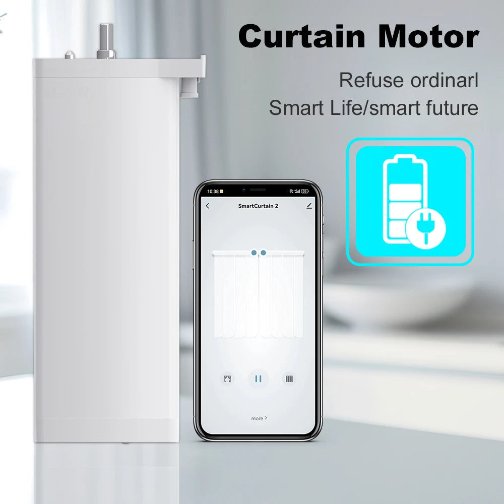 Tuya Smart Zigbee/WiFi Curtain Motor, 155mm Silent Electric Shutter