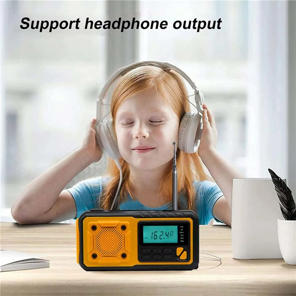 LOTOTG Portable Solar Emergency Radio, Hand Crank, AM/FM, Power Bank