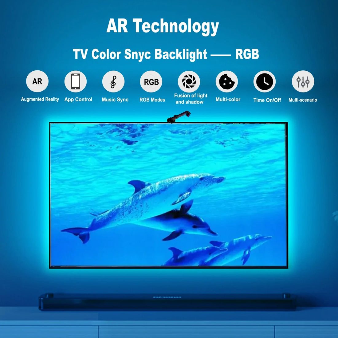 RGBIC LED Strip Light for PC/TV, App Control, Music Sync