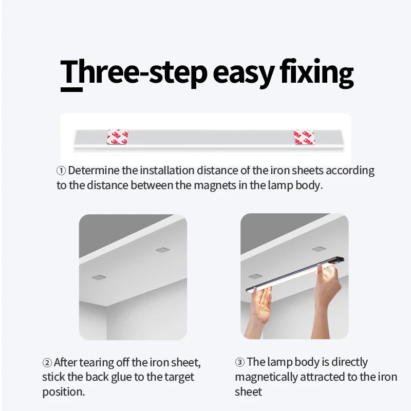 Motion Sensor LED Night Light, USB Rechargeable, Wireless Cabinet Lamp