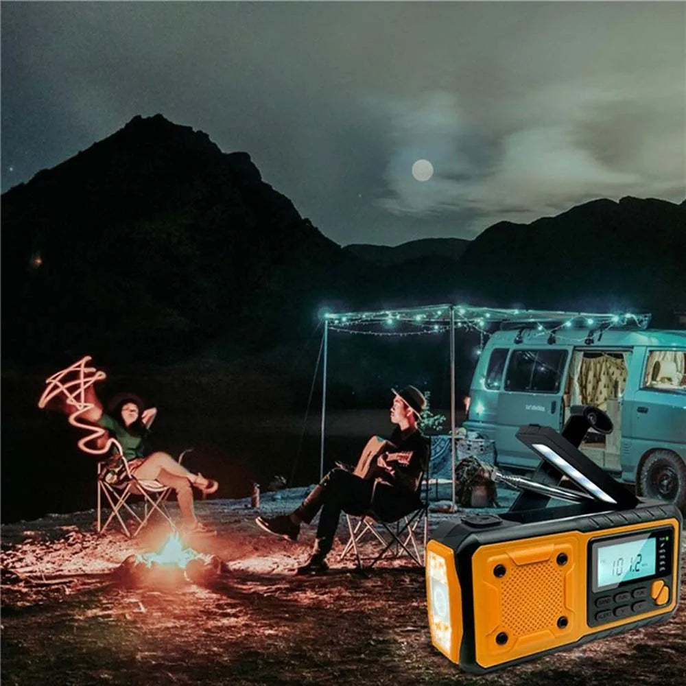 LOTOTG Portable Solar Emergency Radio, Hand Crank, AM/FM, Power Bank