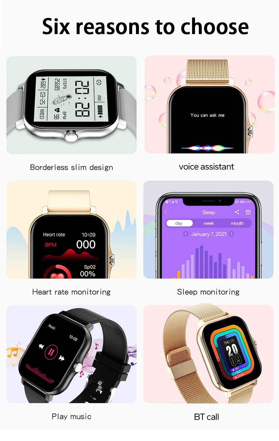2024 Smartwatch with Bluetooth Call, Health Monitor, 1.44" Color Screen
