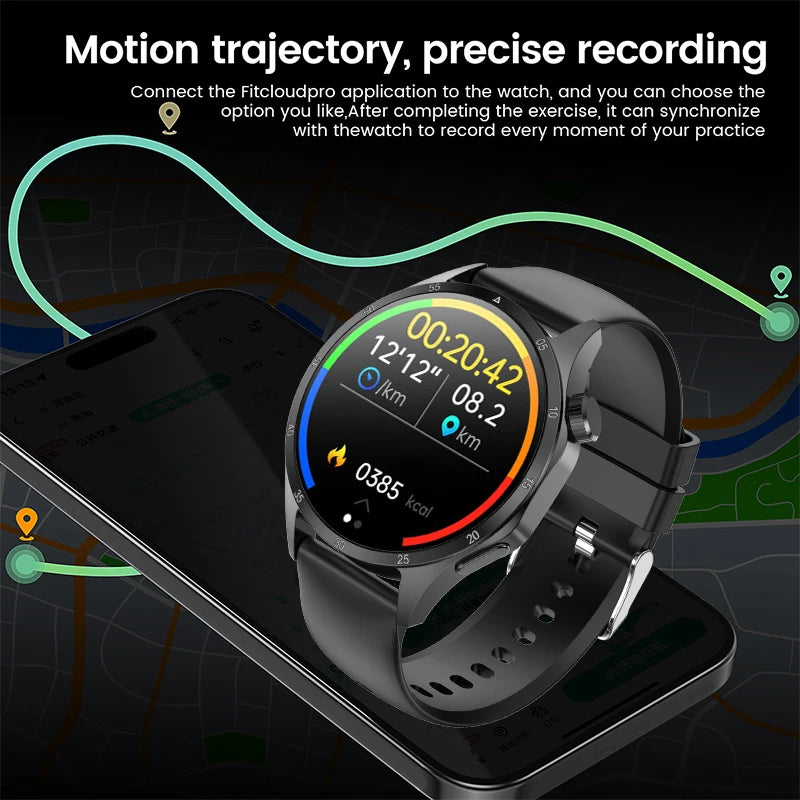 2025 Men’s Smartwatch, AMOLED 360×360, GPS, NFC, Bluetooth Calls
