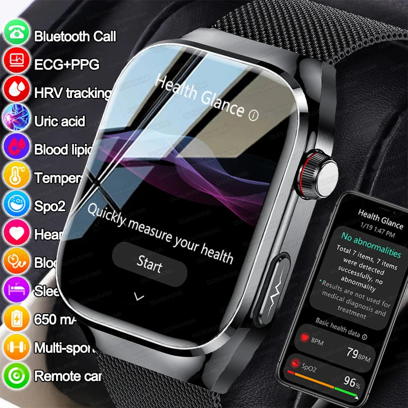 2025 Micro Health Smartwatch for Men, Body & Organ Monitor, Bluetooth Call