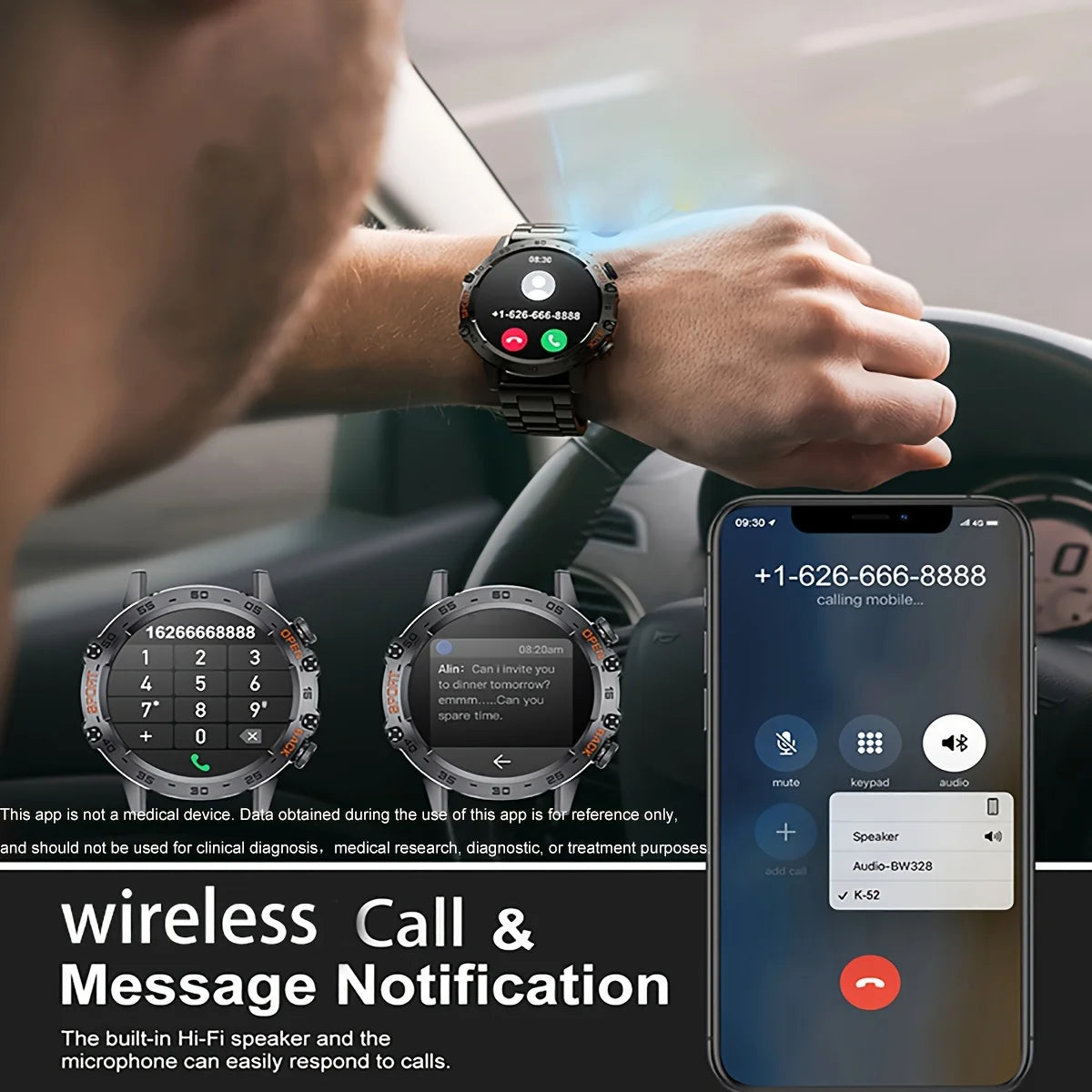 Abelanja Steel Smartwatch, Bluetooth Calling, Fitness Tracker, IP67