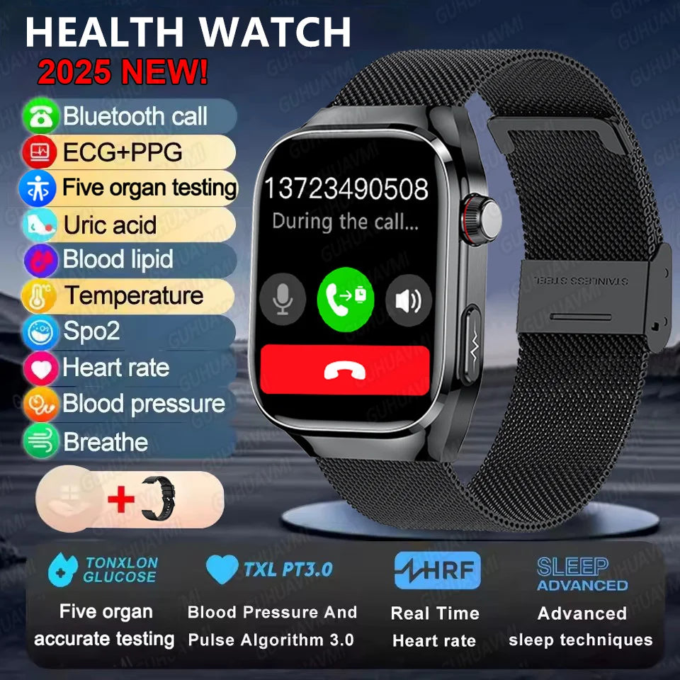 2025 Micro Health Smartwatch for Men, Body & Organ Monitor, Bluetooth Call