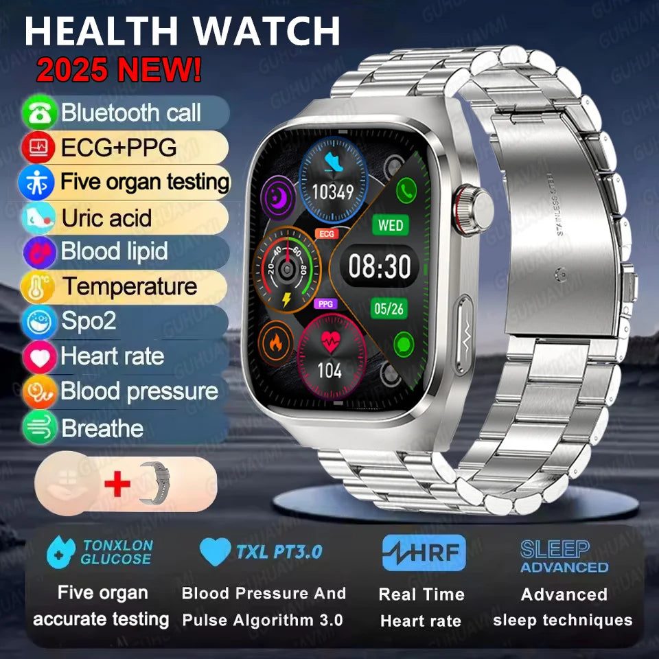 2025 Micro Health Smartwatch for Men, Body & Organ Monitor, Bluetooth Call
