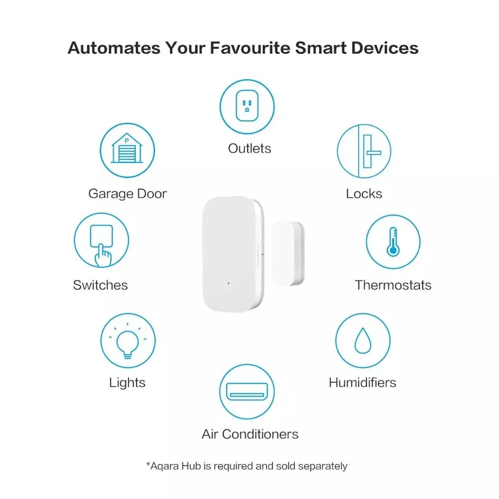 Aqara Zigbee Door & Window Sensor, Wireless, Smart Mini Alarm