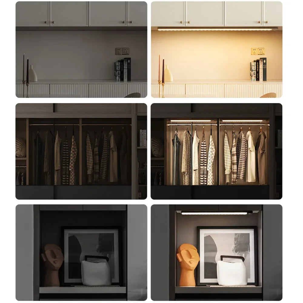Motion Sensor LED Night Light, USB Rechargeable, Wireless Cabinet Lamp