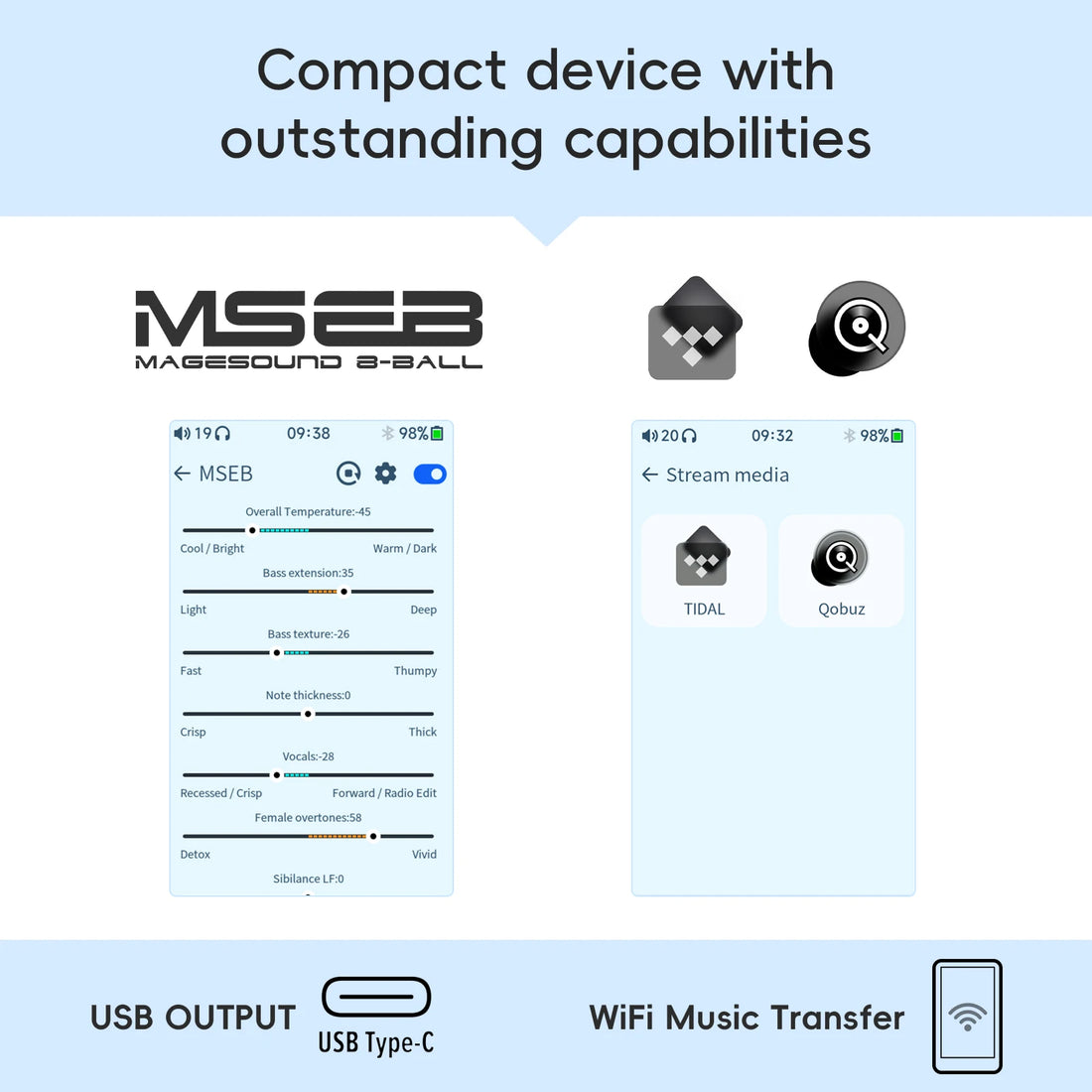 HiBy R1 HiFi Music Player, MP3, USB DAC, WiFi & Bluetooth 5.1