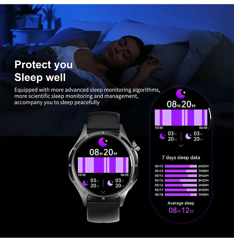 2025 Men’s Smartwatch, AMOLED 360×360, GPS, NFC, Bluetooth Calls