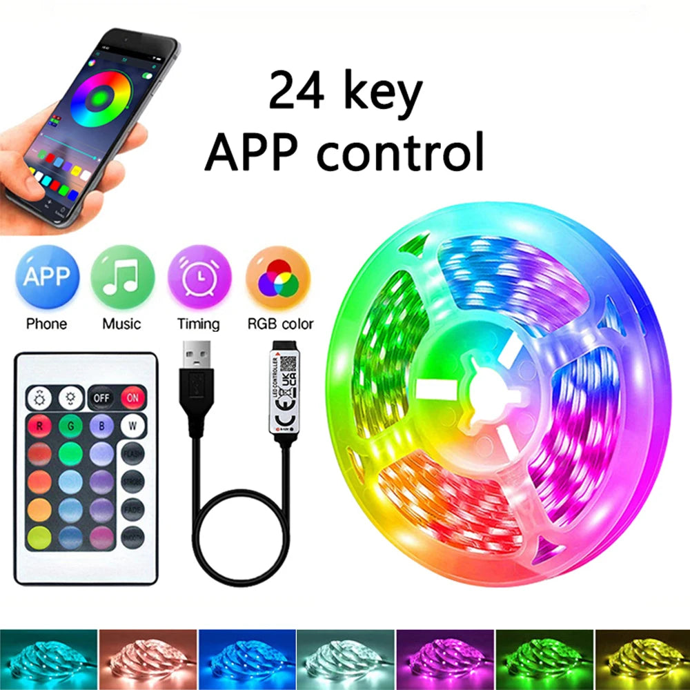 40M RGB LED Strip Lights, USB 5V, APP & Remote, Music Sync