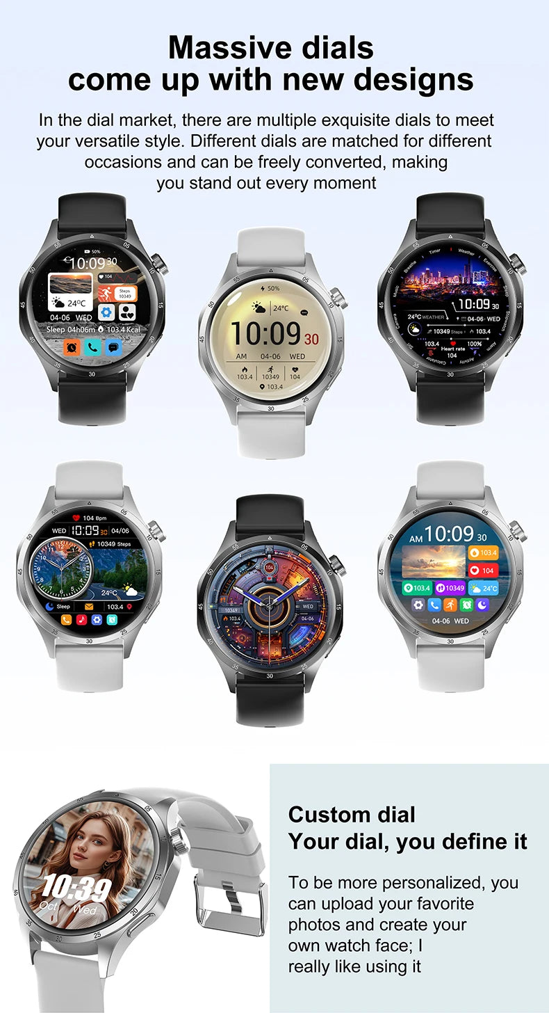2025 Men’s Smartwatch, AMOLED 360×360, GPS, NFC, Bluetooth Calls