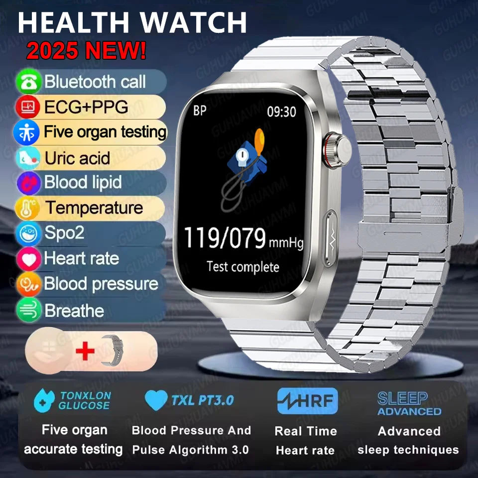 2025 Micro Health Smartwatch for Men, Body & Organ Monitor, Bluetooth Call