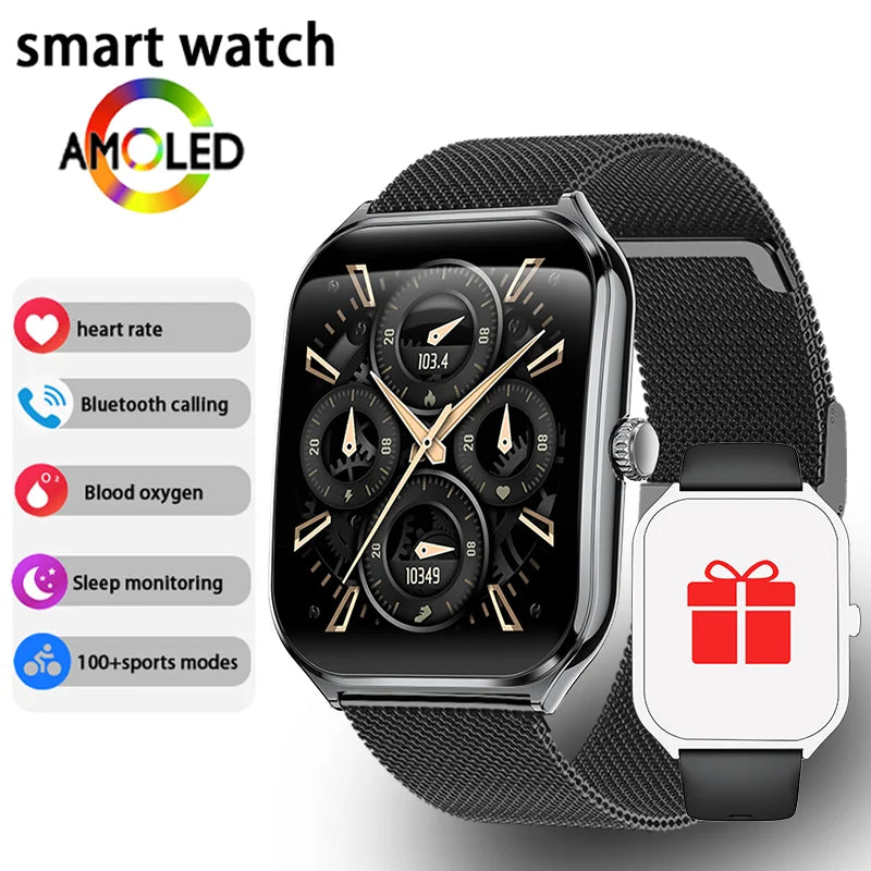 Ultra-Thin Smartwatch, 1.96" AMOLED, 360×360 HD, Always-On Display