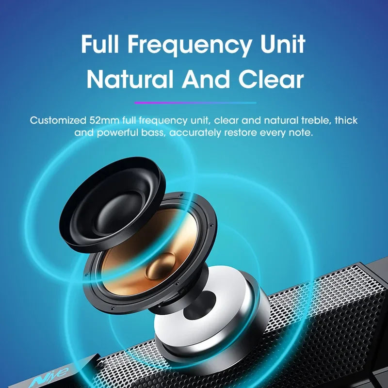 4D Bluetooth 5.0 Computer Soundbar with Stereo Subwoofer