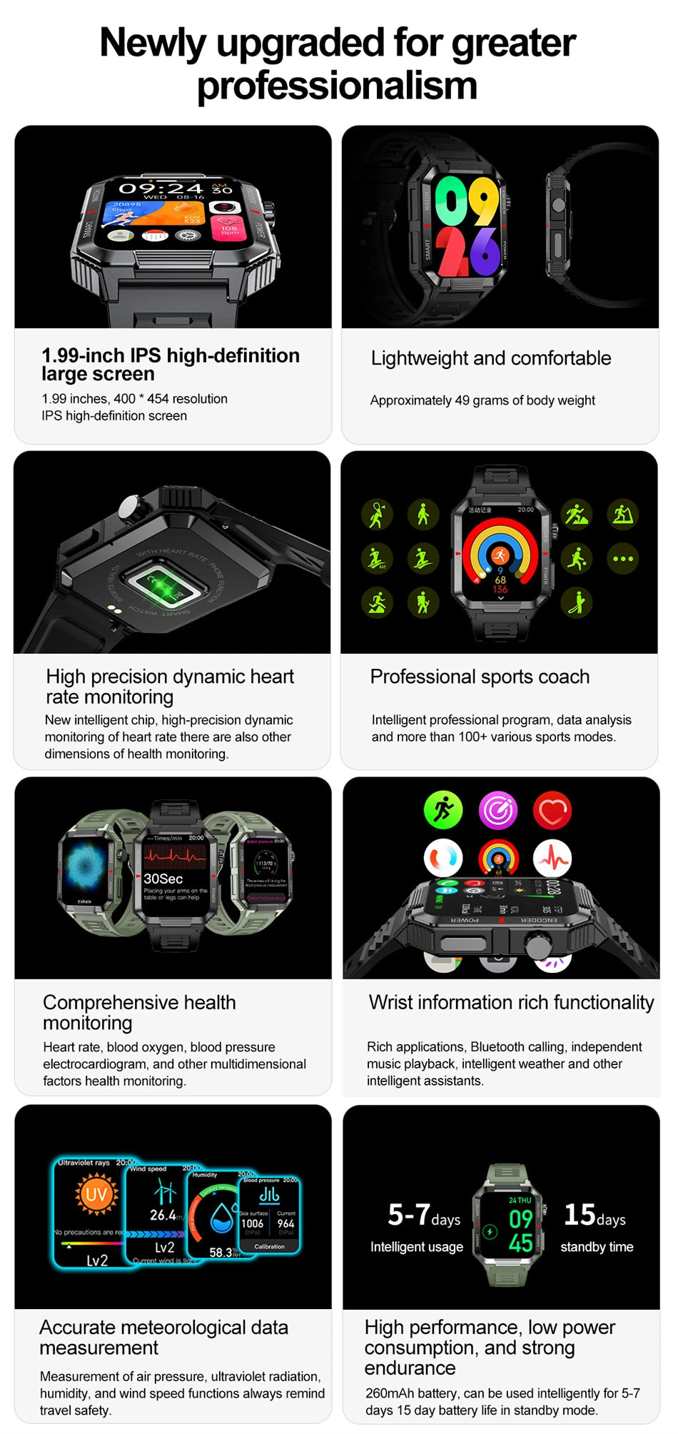 NFC GPS Smartwatch for Men, 1.99" HD, Bluetooth Call, Fitness Tracker