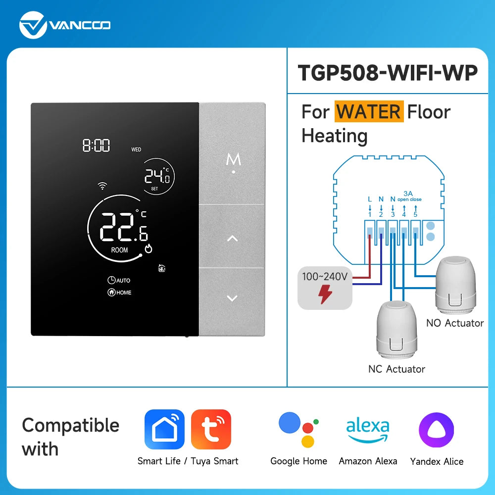 WiFi Smart Thermostat, Tuya, for Boiler/Electric/Underfloor Heating