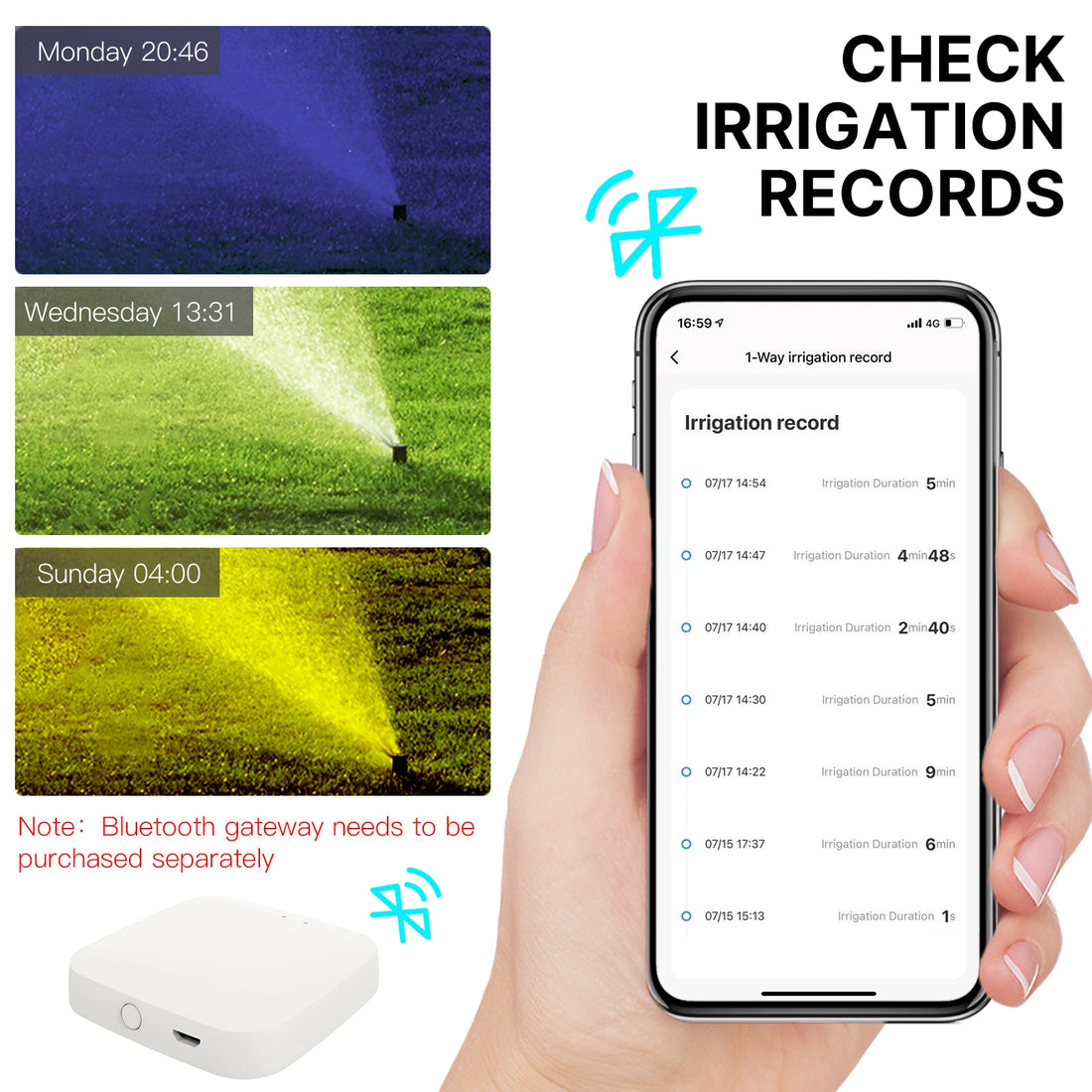 MOES Bluetooth Smart Garden Water Timer, 2-Way, Programmable