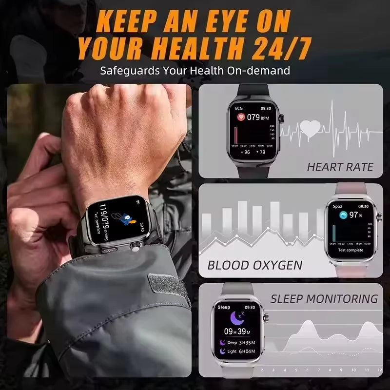 2025 Micro Health Smartwatch for Men, Body & Organ Monitor, Bluetooth Call