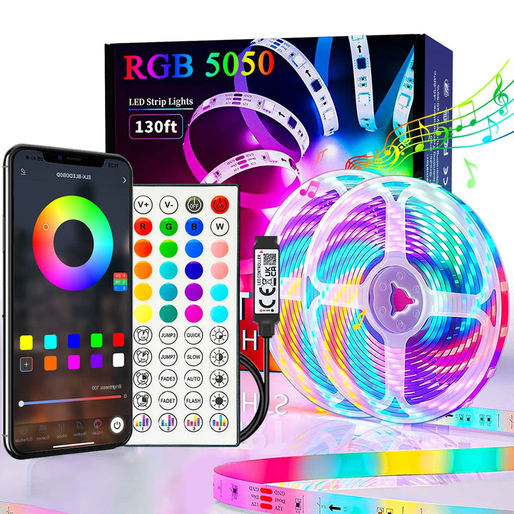40M RGB LED Strip Lights, APP Control, Color Changing, Flexible Tape