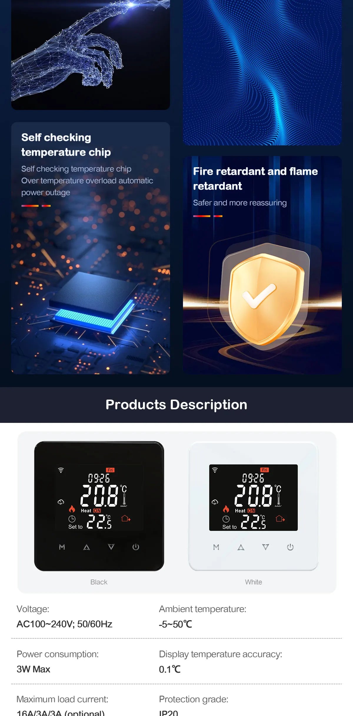 Tuya WiFi Smart Thermostat for Water/Electric Floor Heating & Gas Boiler