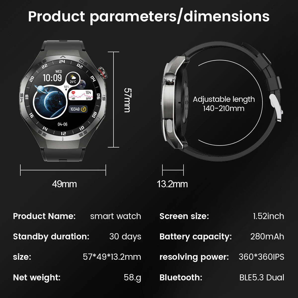 2025 Huawei GT5 Pro Smartwatch for Men, AMOLED, GPS, Bluetooth Calls