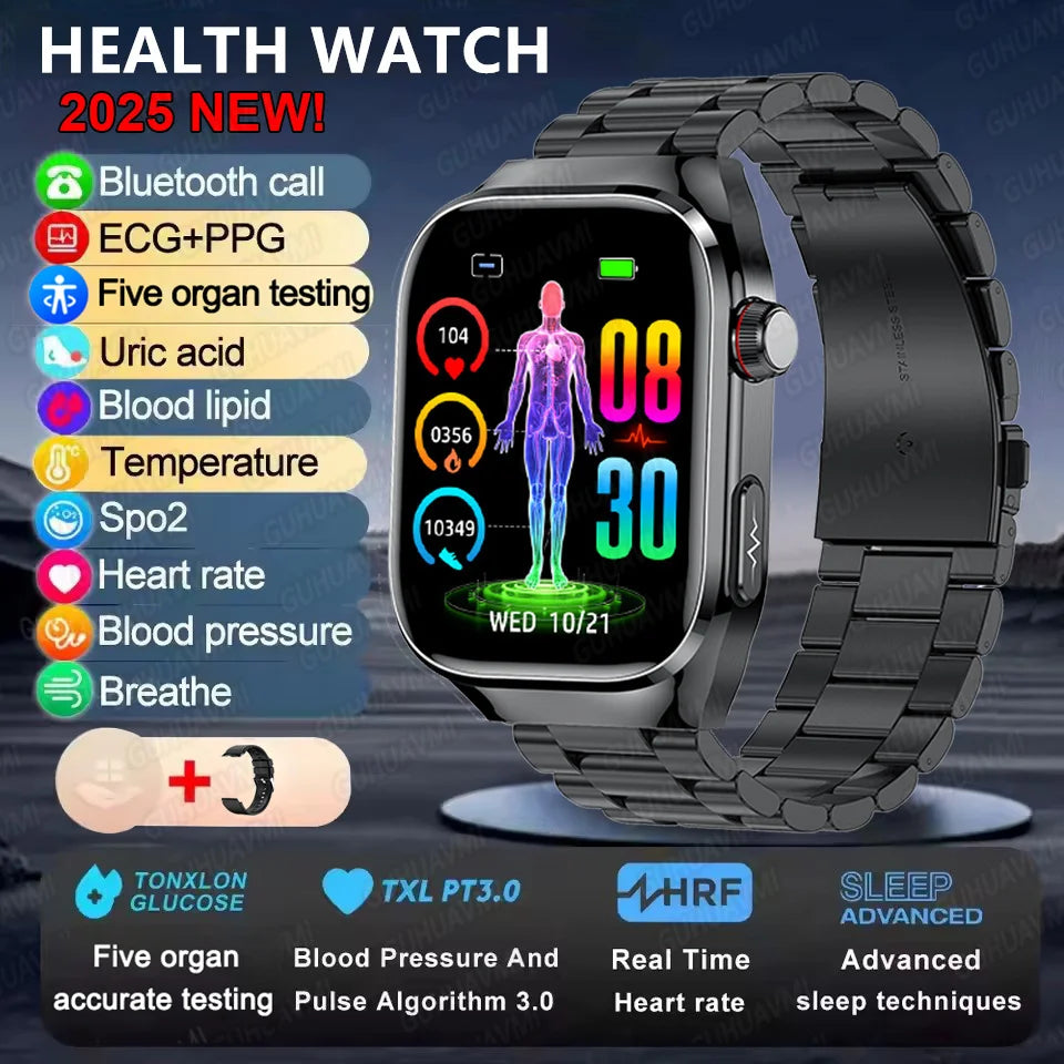 2025 Micro Health Smartwatch for Men, Body & Organ Monitor, Bluetooth Call