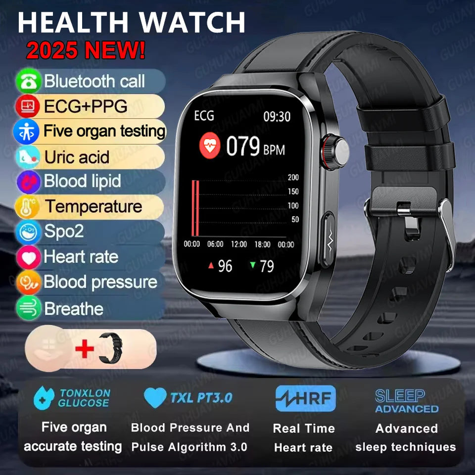 2025 Micro Health Smartwatch for Men, Body & Organ Monitor, Bluetooth Call