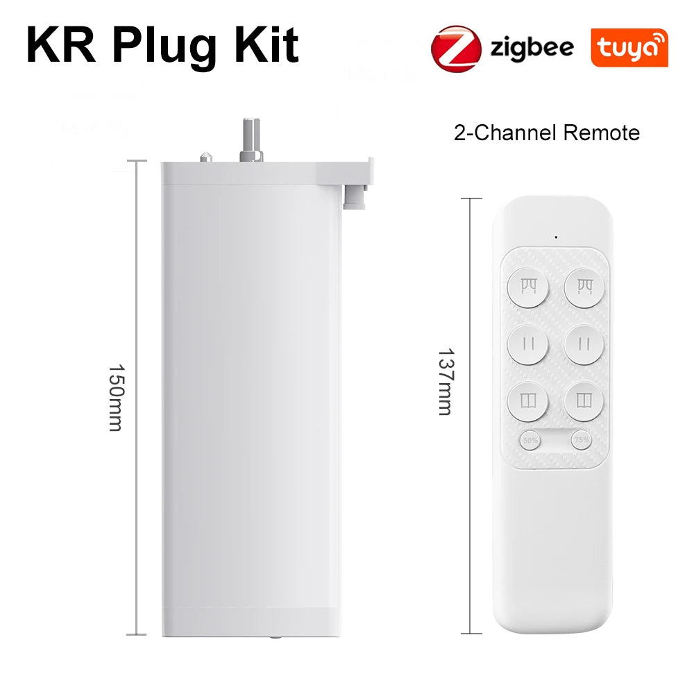 Tuya Smart Zigbee/WiFi Curtain Motor, 155mm Silent Electric Shutter