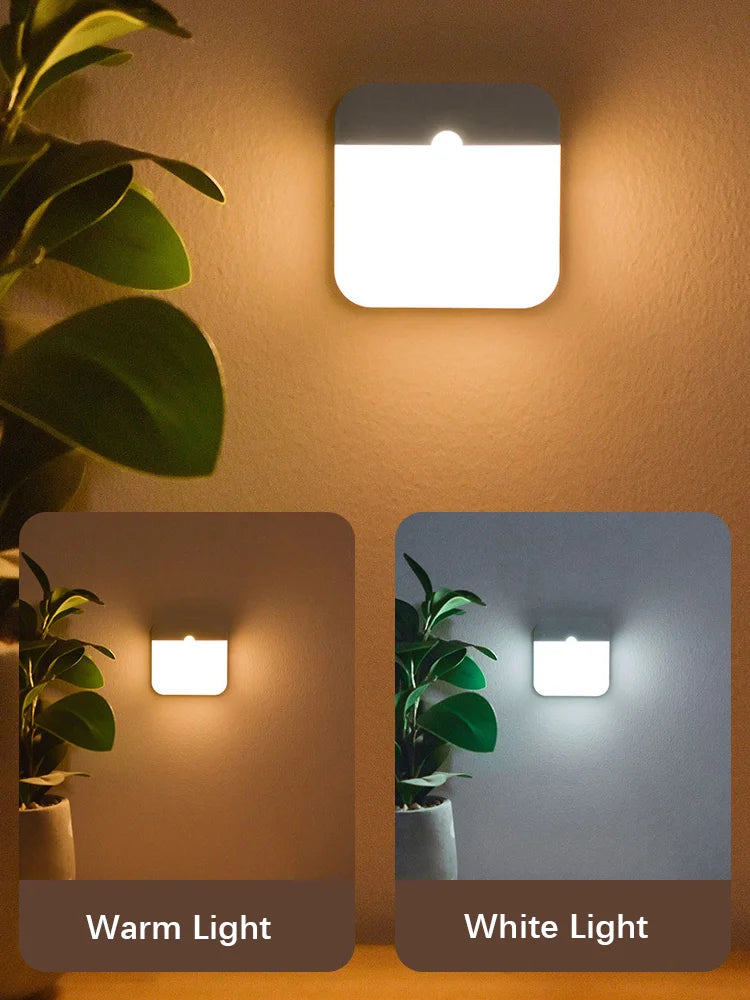 LED Smart Human Body Sensor Night Light, USB Rechargeable, Wireless