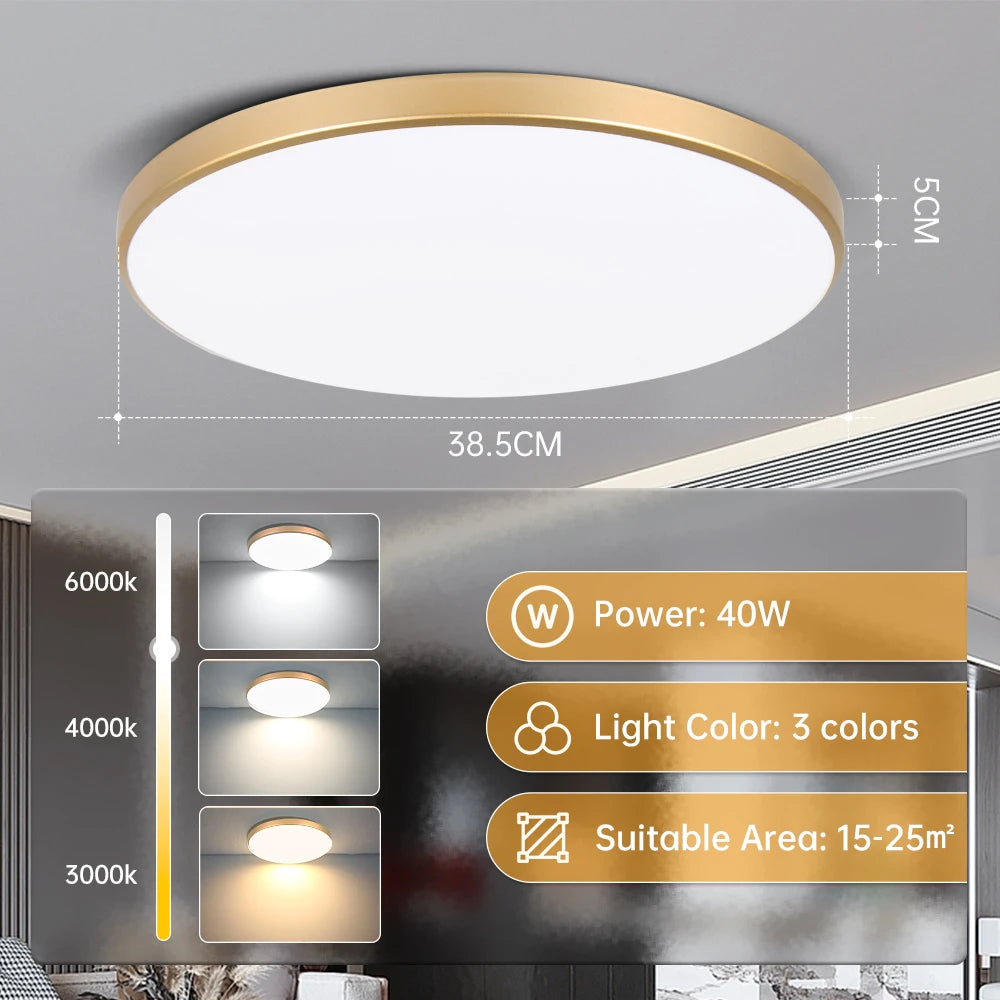 Smart LED Ceiling Light, Dimmable, 3 Colors, with Remote