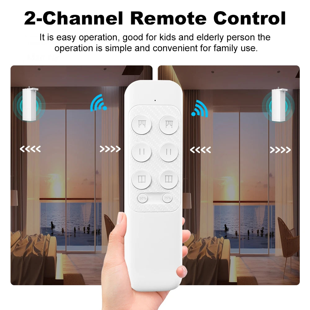 Tuya Smart Zigbee/WiFi Curtain Motor, 155mm Silent Electric Shutter
