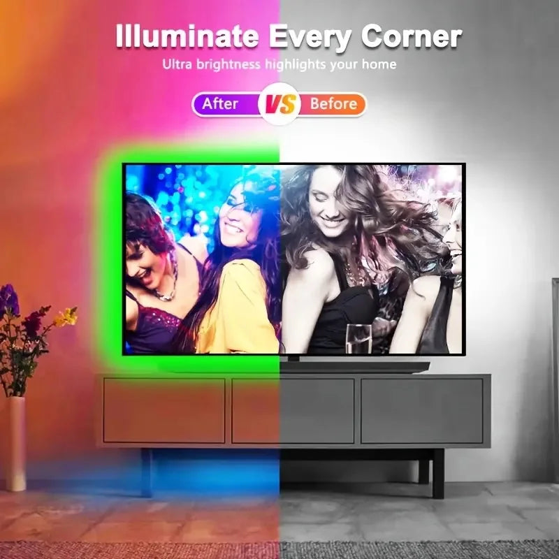 40M RGB LED Strip Lights, USB 5V, APP & Remote, Music Sync