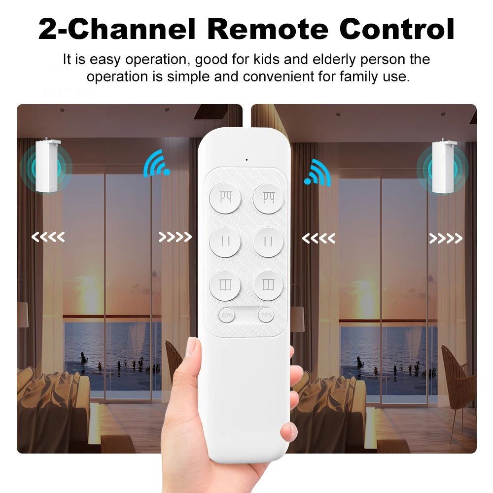 Tuya Smart Zigbee/WiFi Curtain Motor, 155mm Silent Electric Shutter