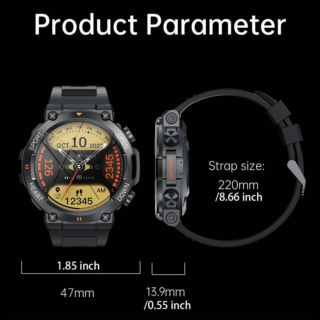 K56Pro Smartwatch, 1.39" HD, Heart Rate, Bluetooth, Long Standby