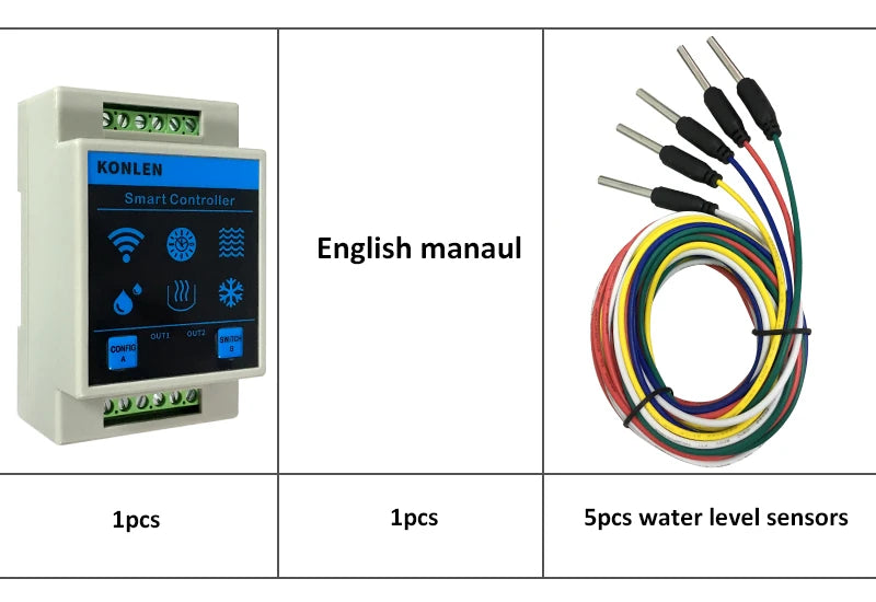 KONLEN Tuya WiFi Water Level Sensor & Leak Alarm Controller