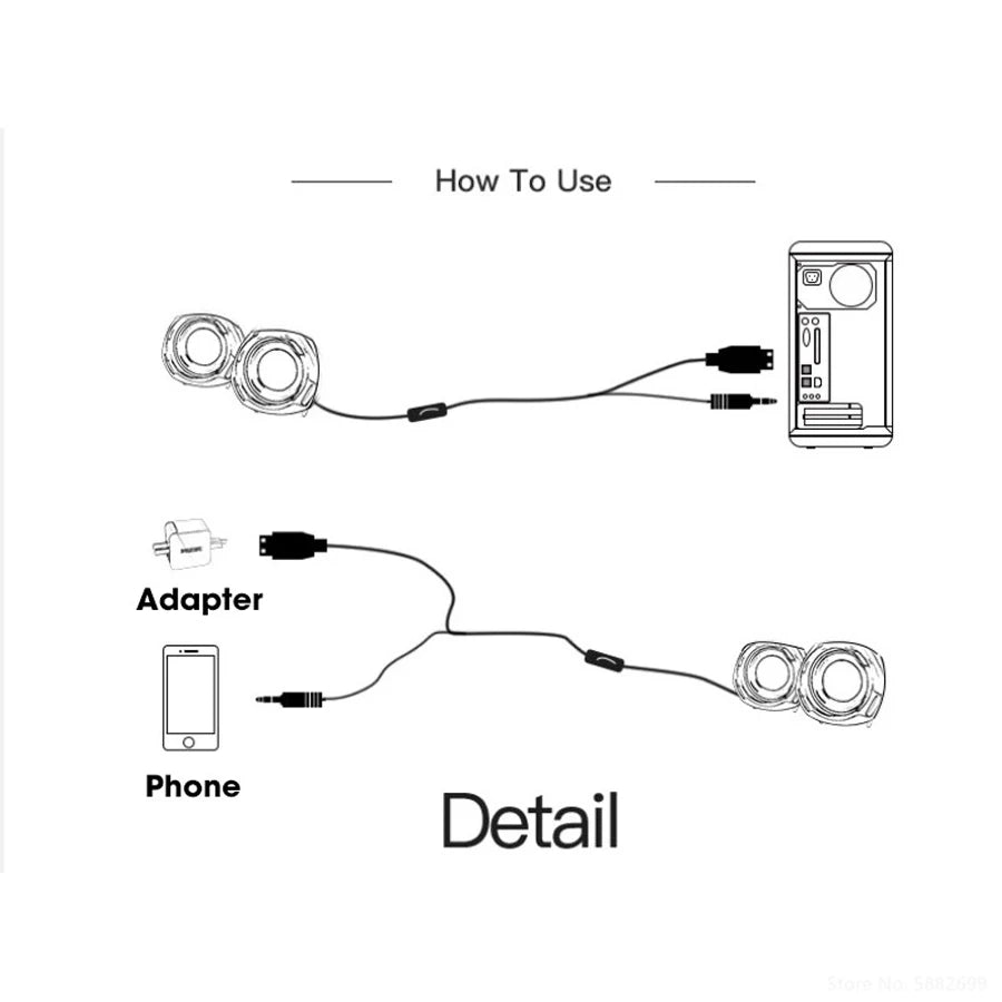 Mini PC Speaker for Computer, Laptop, Desktop – Compact Audio System