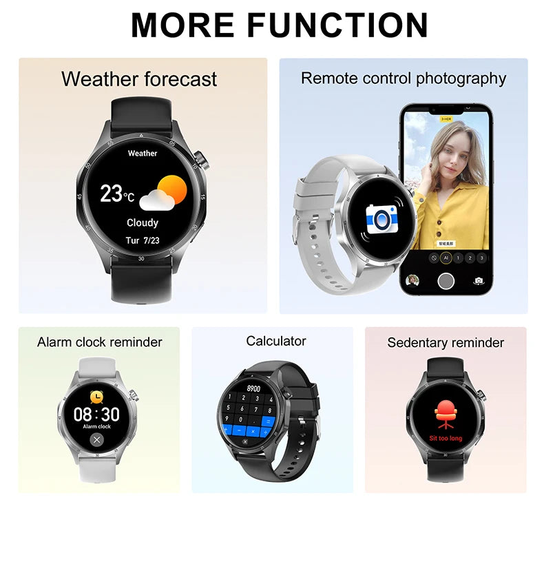 2025 Men’s Smartwatch, AMOLED 360×360, GPS, NFC, Bluetooth Calls